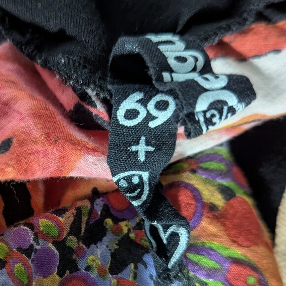 Desigual Butterfly Floral Foldover Waist Cropped Pants EU 34 Black Multicolor - Picture 11 of 13